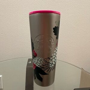 Starbucks Holiday 2021 Stainless Steel Berries Pinecone Tumbler